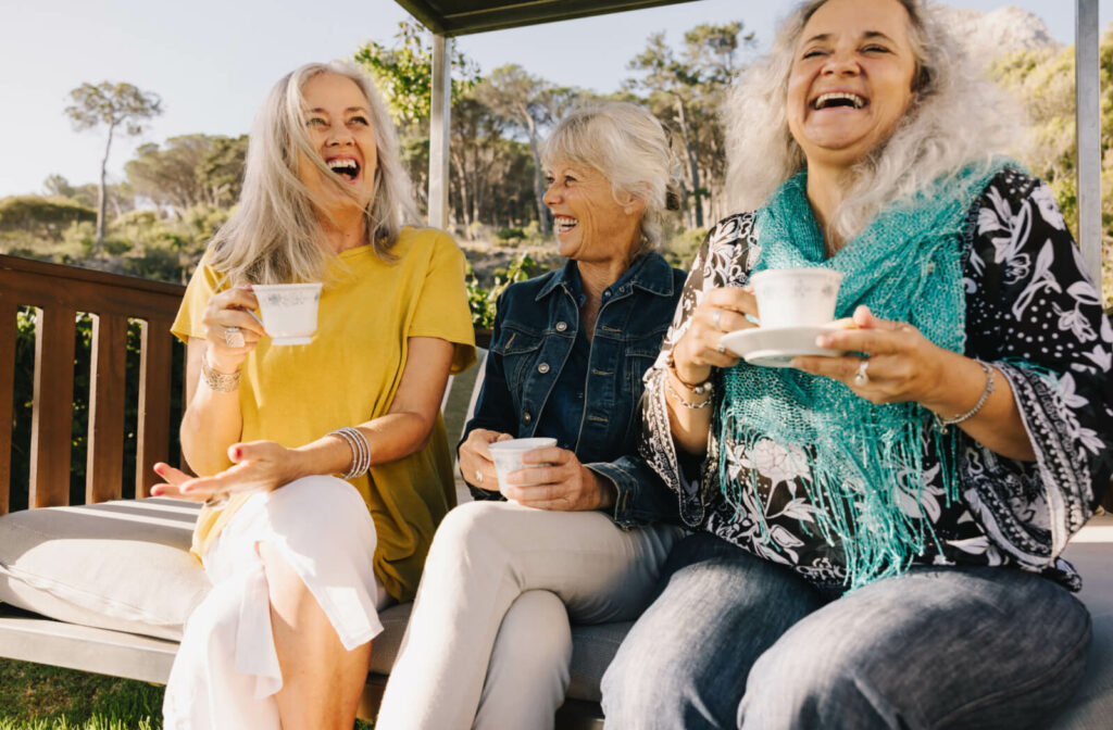 a group of senior women laughing